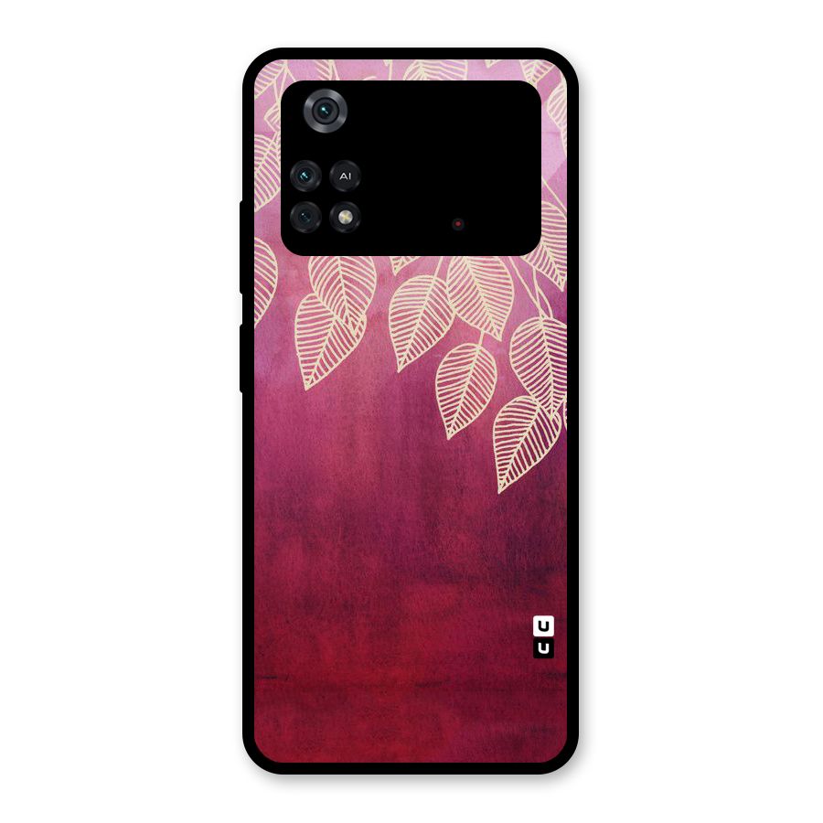 Leafy Outline Glass Back Case for Poco M4 Pro 4G