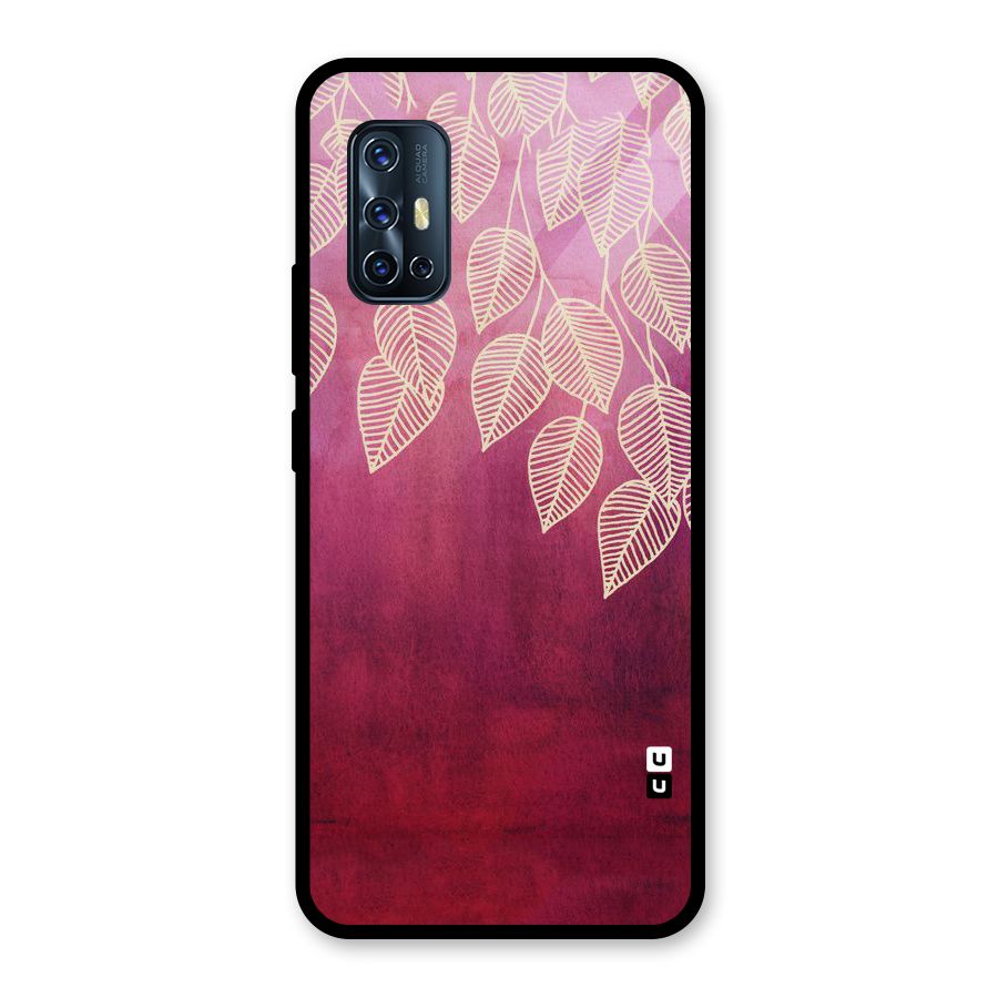 Leafy Outline Glass Back Case for Vivo V17