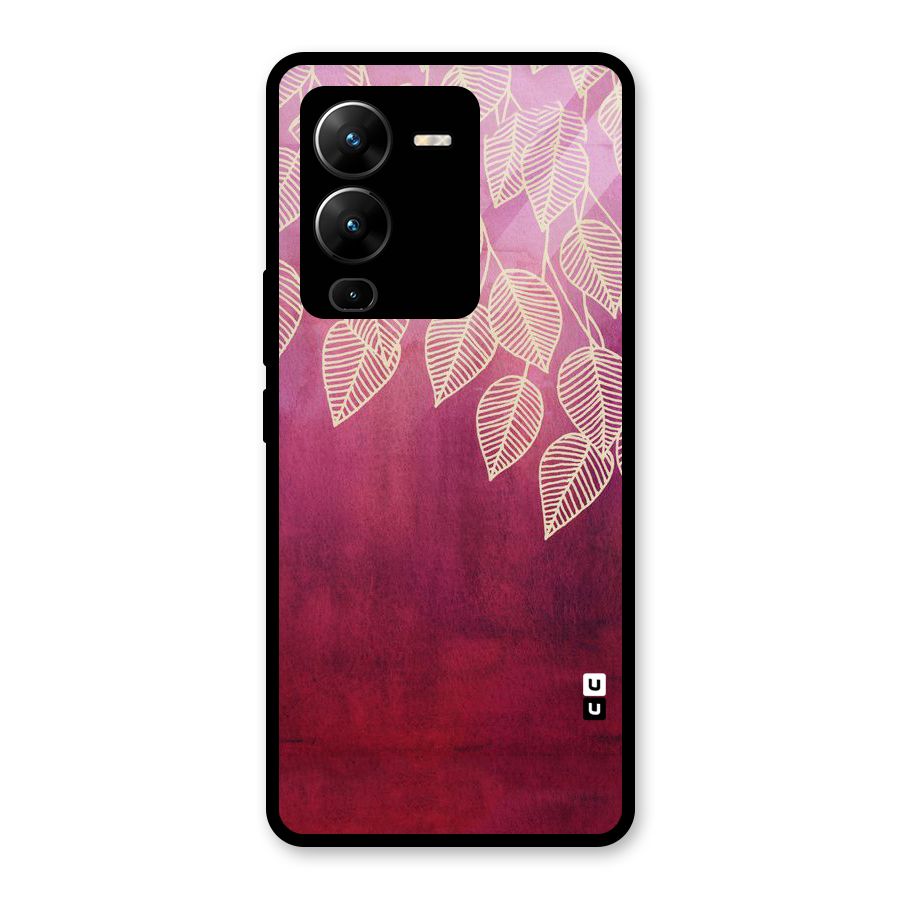 Leafy Outline Glass Back Case for Vivo V25 Pro