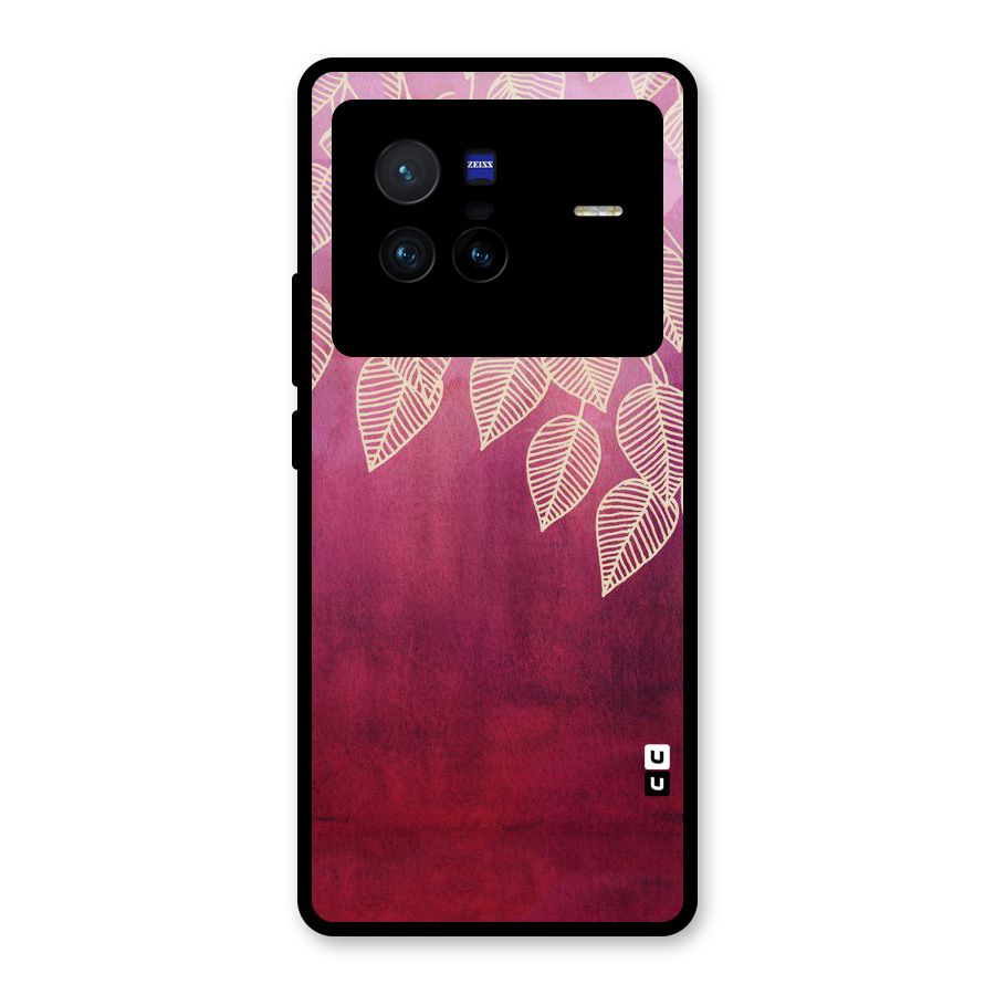 Leafy Outline Glass Back Case for Vivo X80