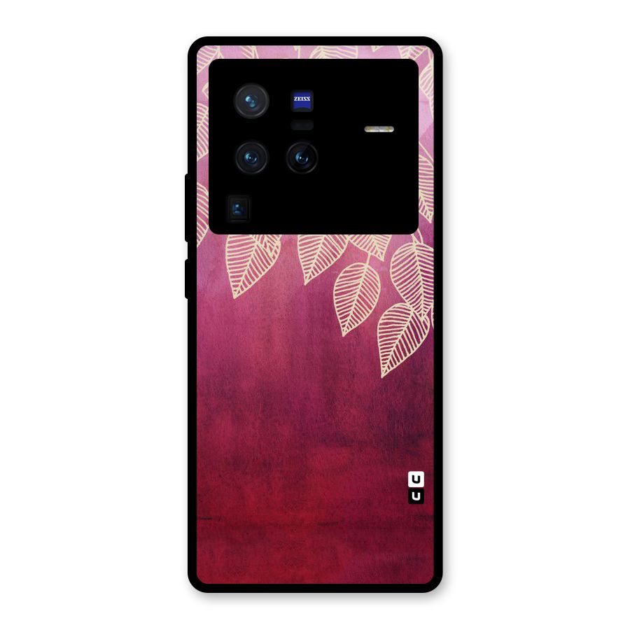 Leafy Outline Glass Back Case for Vivo X80 Pro