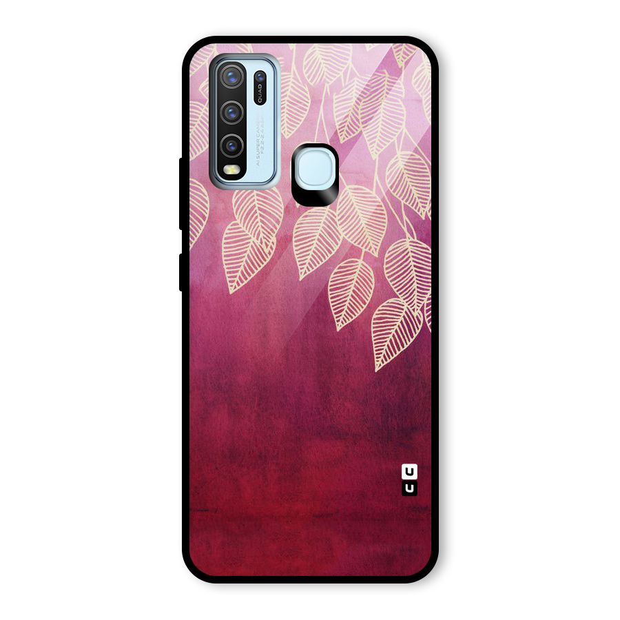 Leafy Outline Glass Back Case for Vivo Y50