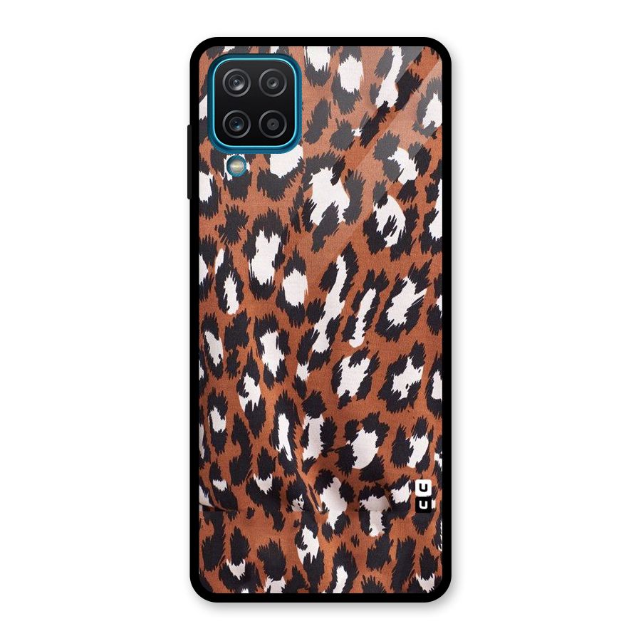 Leapord Design Glass Back Case for Galaxy A12