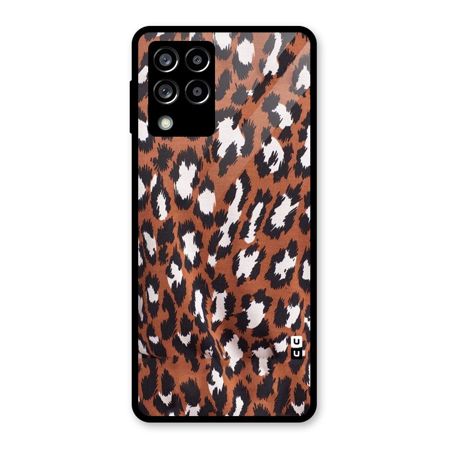 Leapord Design Glass Back Case for Galaxy M53 5G