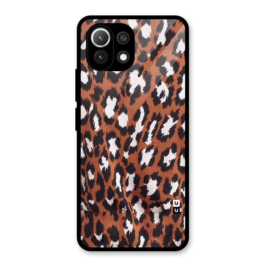 Leapord Design Glass Back Case for Mi 11 Lite NE 5G