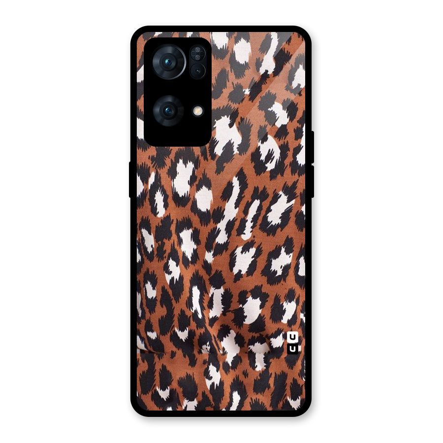 Leapord Design Glass Back Case for Oppo Reno7 Pro 5G