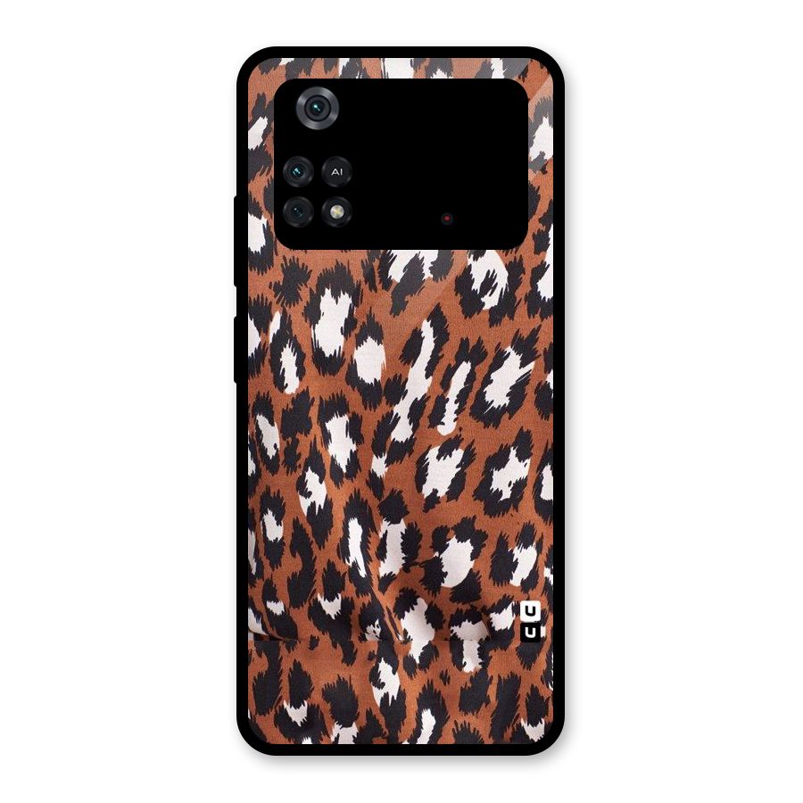 Leapord Design Glass Back Case for Poco M4 Pro 4G