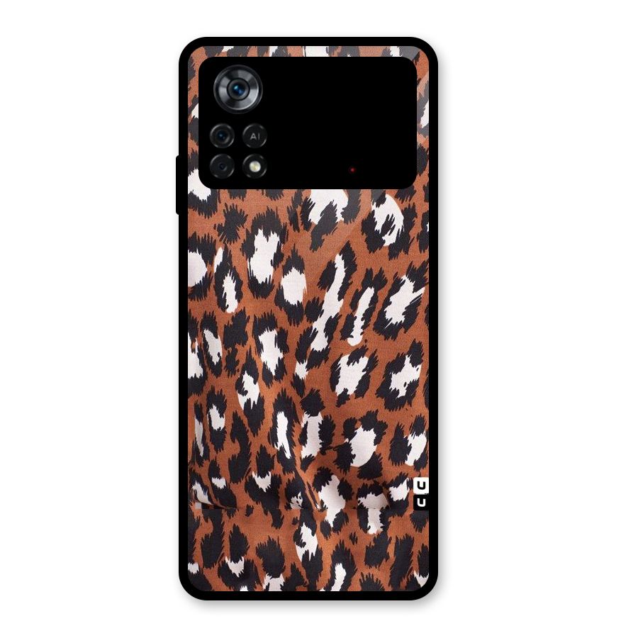 Leapord Design Glass Back Case for Poco X4 Pro 5G