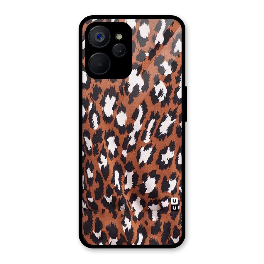 Leapord Design Glass Back Case for Realme 9i 5G