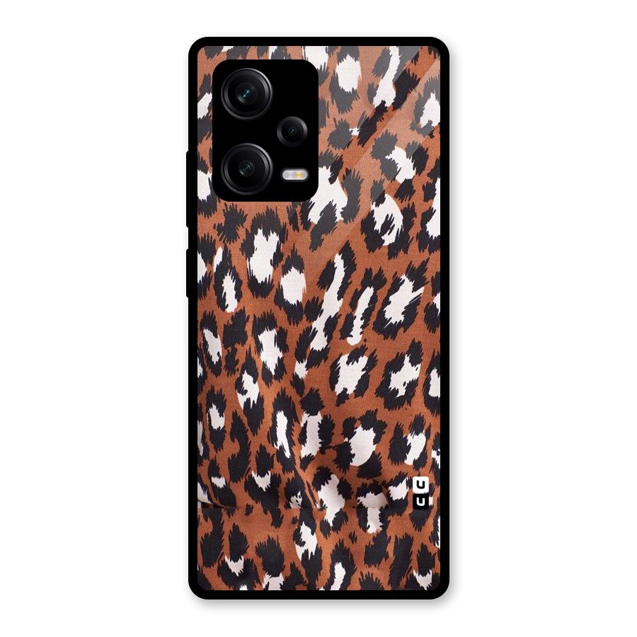 Leapord Design Glass Back Case for Redmi Note 12 Pro