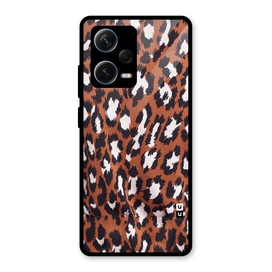 Leapord Design Glass Back Case for Redmi Note 12 Pro Plus 5G