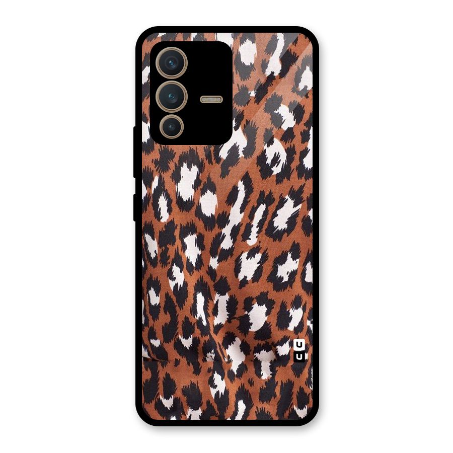 Leapord Design Glass Back Case for Vivo V23 5G