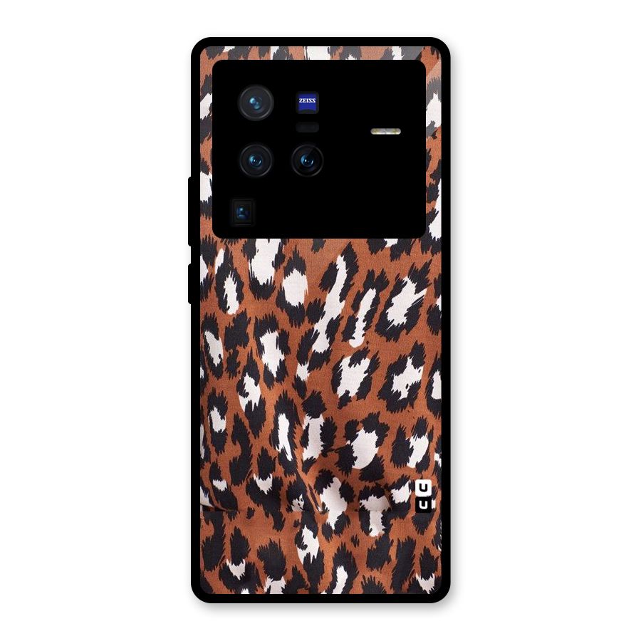 Leapord Design Glass Back Case for Vivo X80 Pro