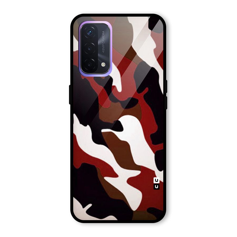 Leapord Pattern Glass Back Case for Oppo A74 5G