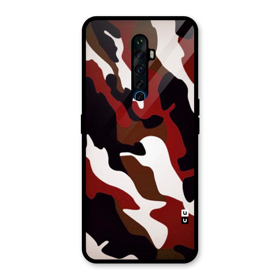 Leapord Pattern Glass Back Case for Oppo Reno2 F