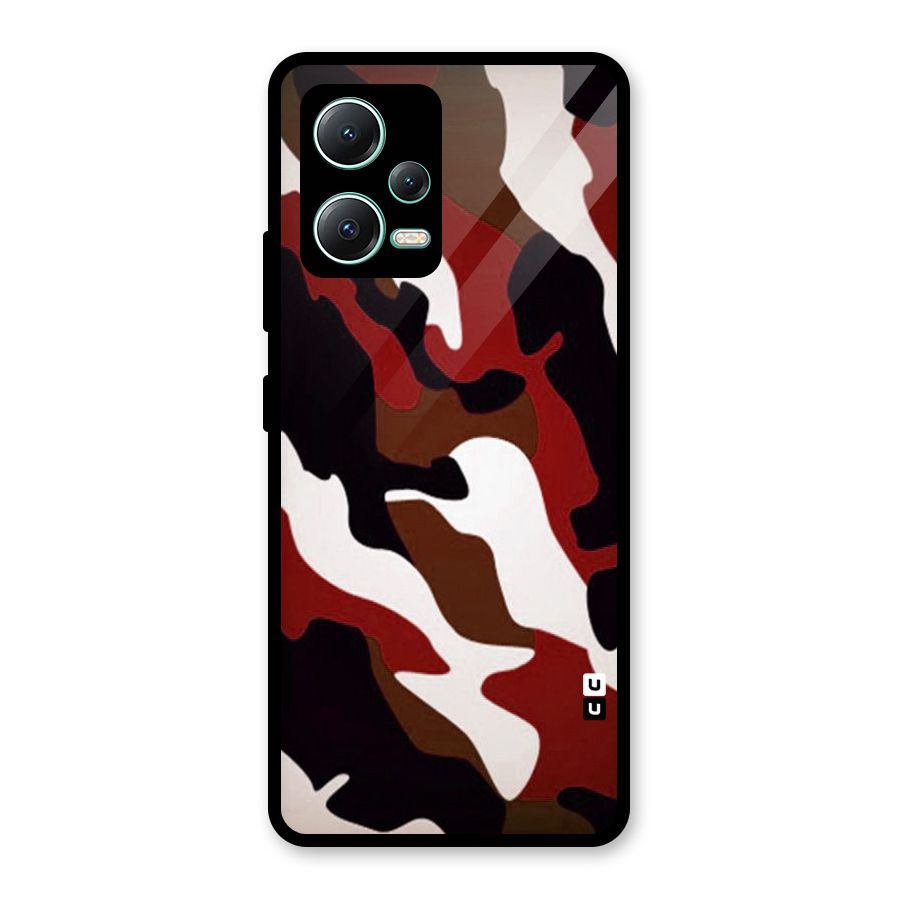 Leapord Pattern Glass Back Case for Redmi Note 12 5G