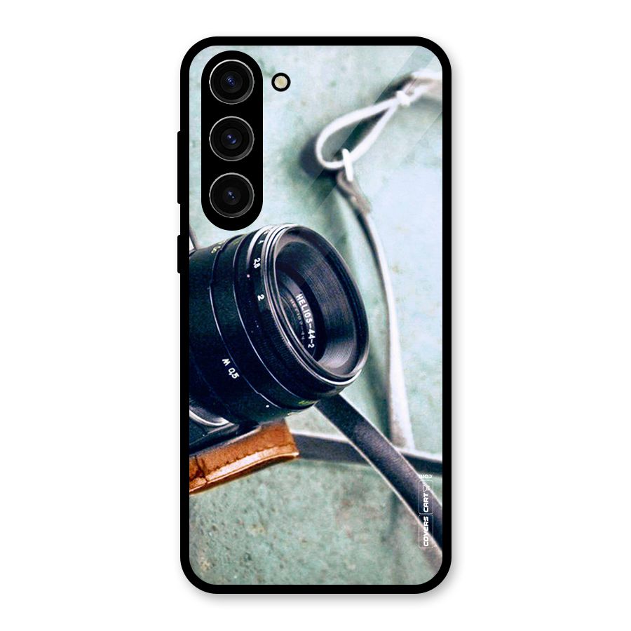 Leather Camera Lens Glass Back Case for Galaxy S23 Plus