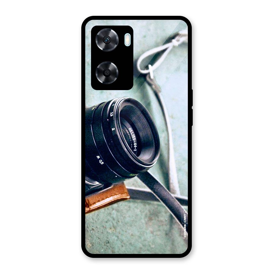 Leather Camera Lens Glass Back Case for Oppo A77