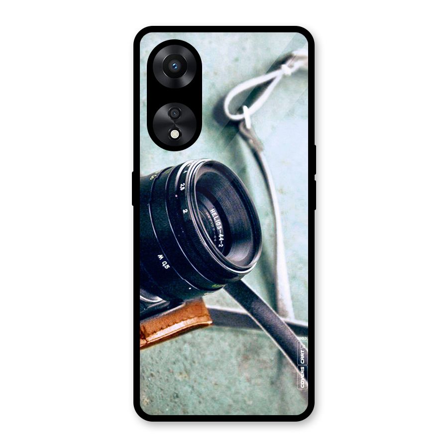 Leather Camera Lens Glass Back Case for Oppo A78