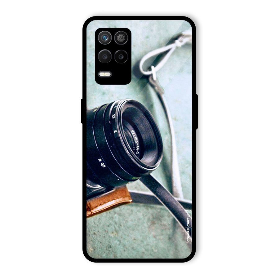 Leather Camera Lens Glass Back Case for Realme 8 5G