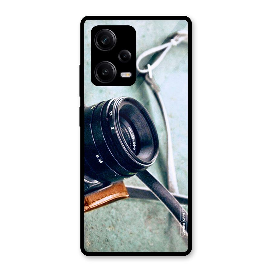Leather Camera Lens Glass Back Case for Redmi Note 12 Pro