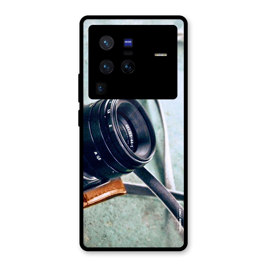 Leather Camera Lens Glass Back Case for Vivo X80 Pro