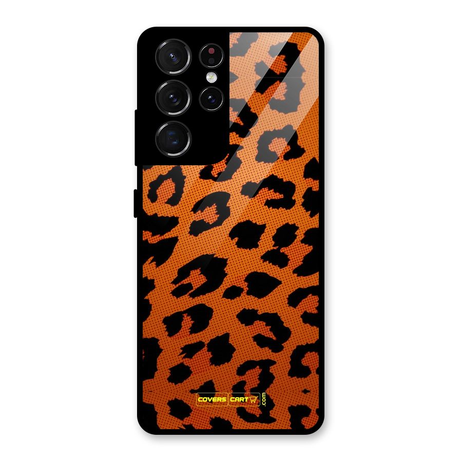 Leopard Glass Back Case for Galaxy S21 Ultra 5G