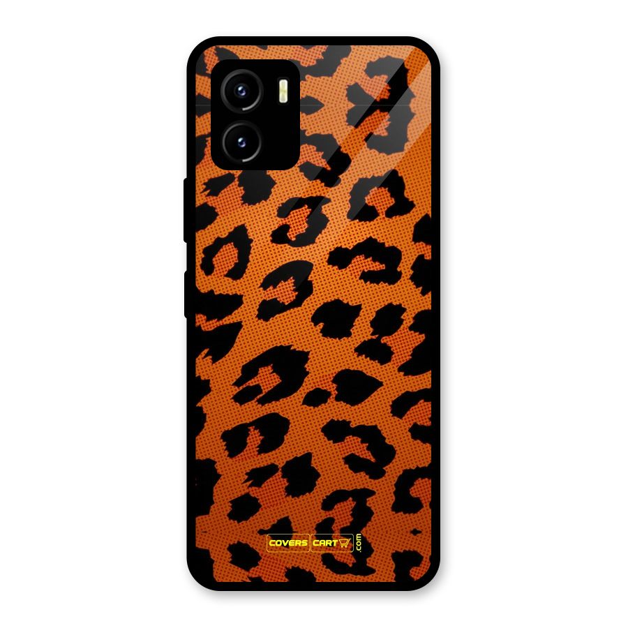 Leopard Glass Back Case for Vivo Y15s