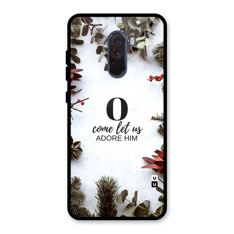 Lets Adore Him Glass Back Case for Poco F1