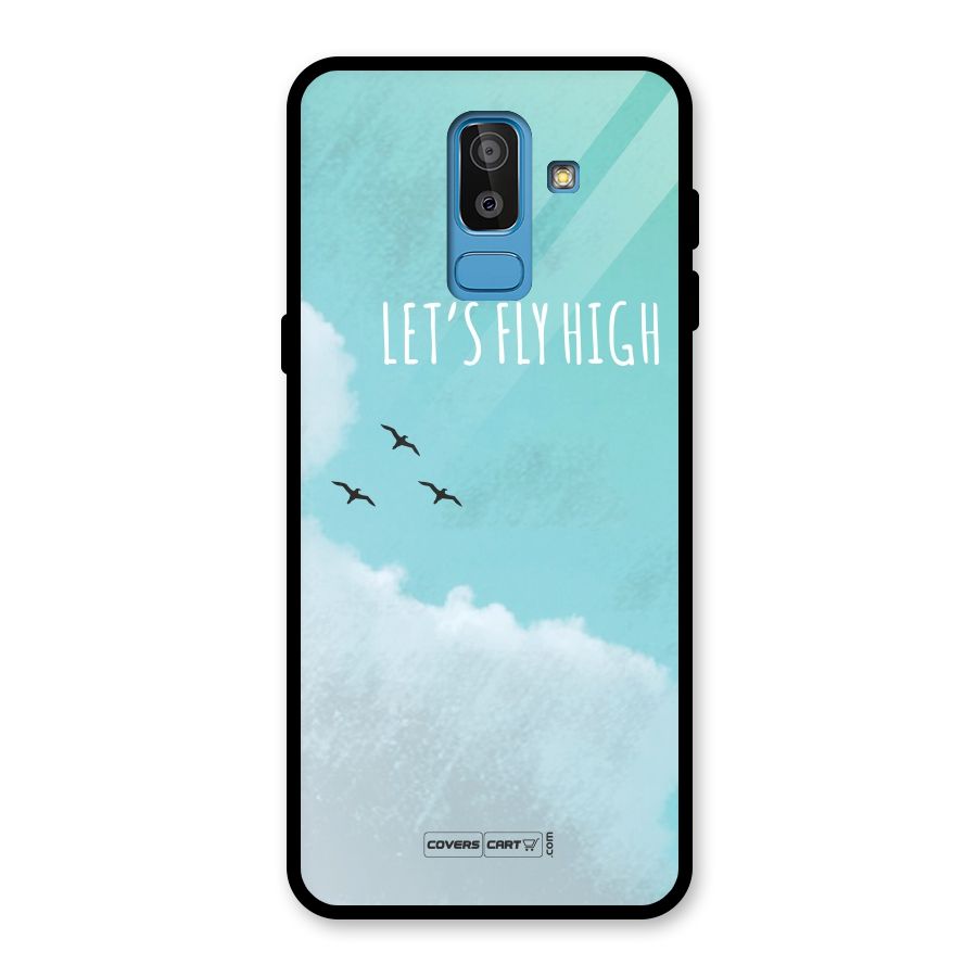 Lets Fly High Glass Back Case for Galaxy J8