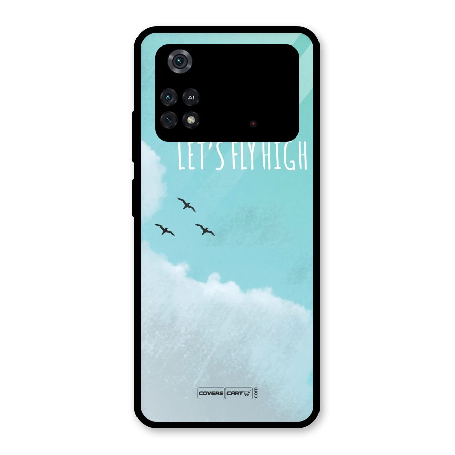 Lets Fly High Glass Back Case for Poco M4 Pro 4G