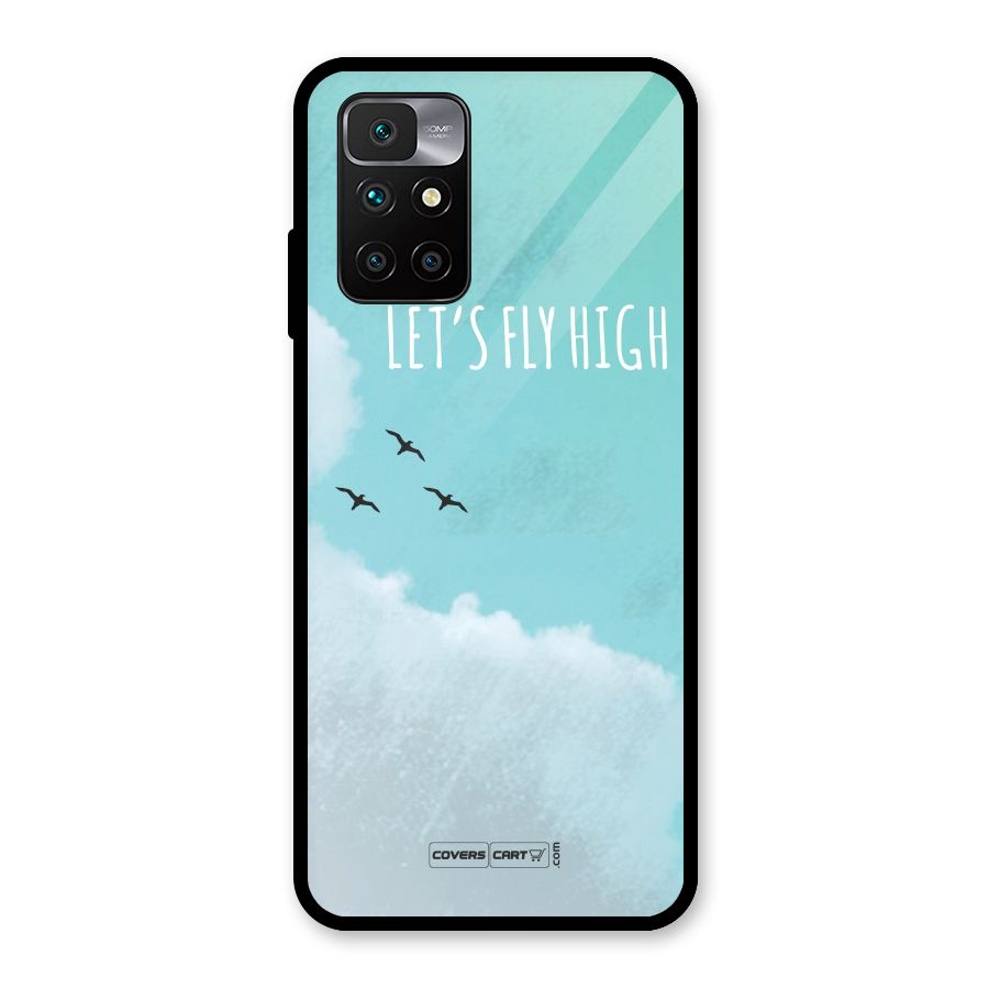 Lets Fly High Glass Back Case for Redmi 10 Prime