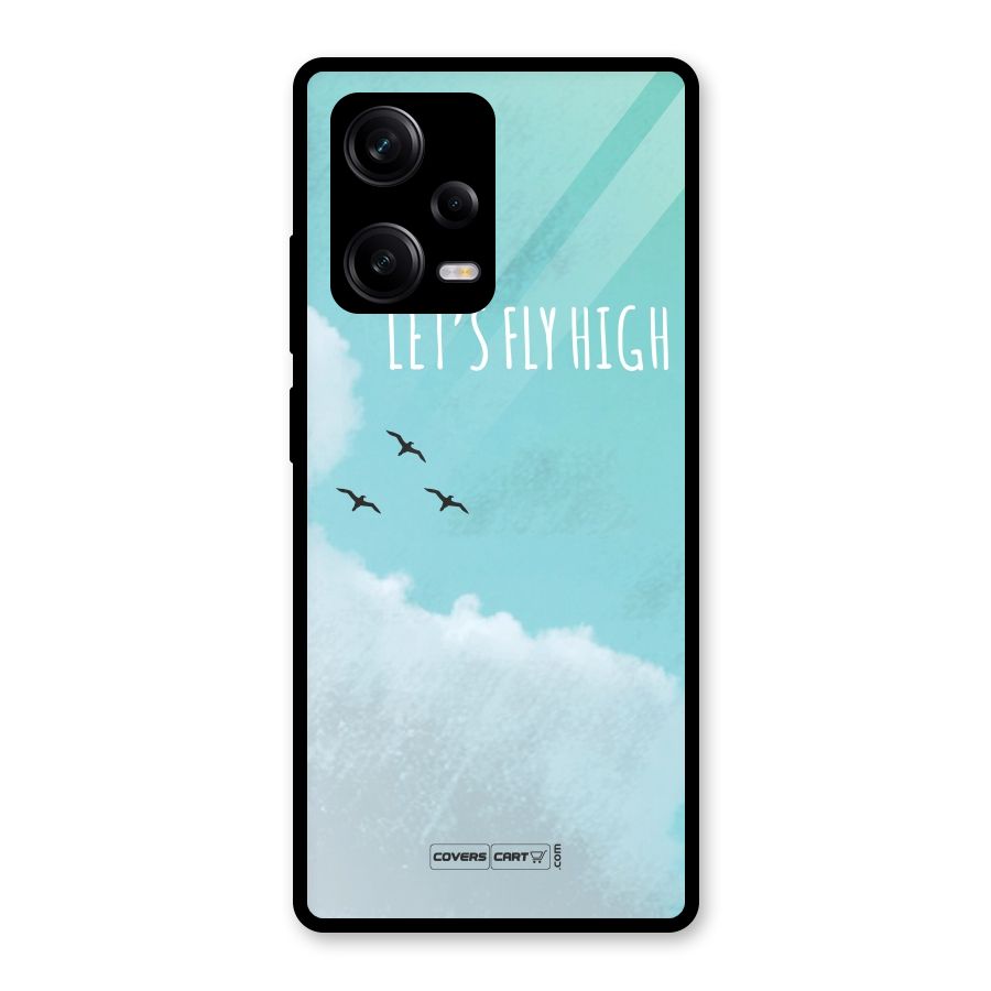 Lets Fly High Glass Back Case for Redmi Note 12 Pro