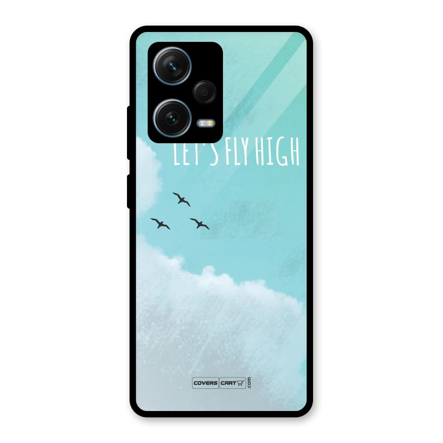 Lets Fly High Glass Back Case for Redmi Note 12 Pro Plus 5G
