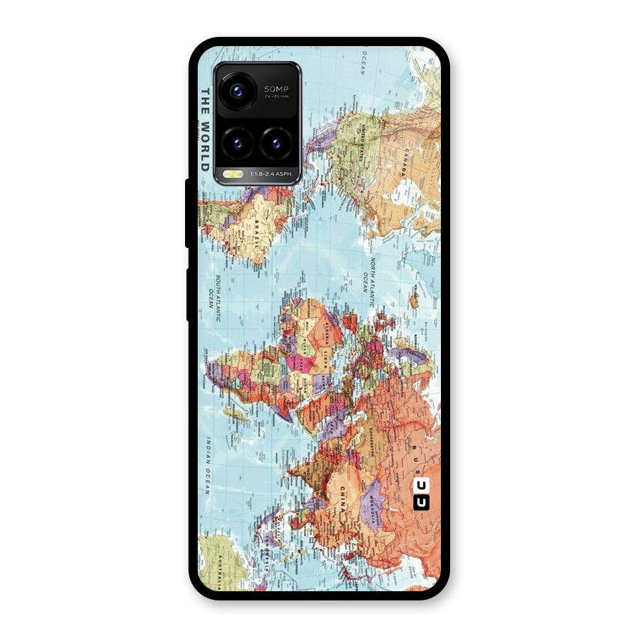 Lets Travel The World Glass Back Case for Vivo Y21A