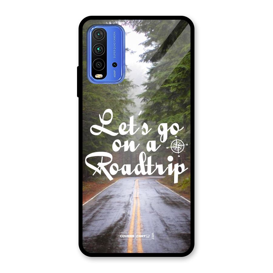 Lets go on a Roadtrip Glass Back Case for Redmi 9 Power