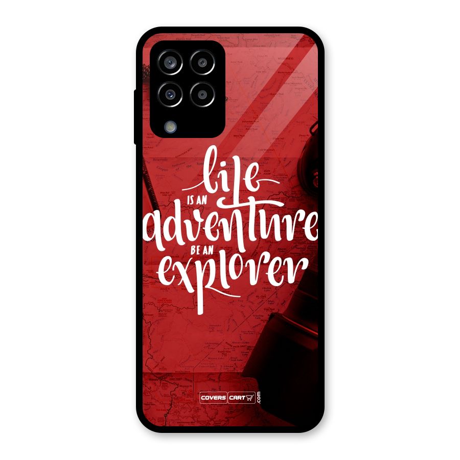 Life Adventure Explorer Glass Back Case for Galaxy M33