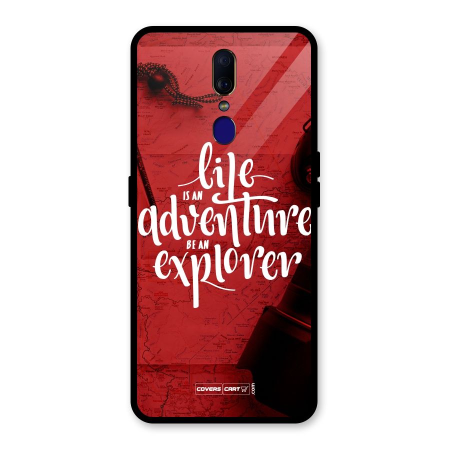 Life Adventure Explorer Glass Back Case for Oppo F11