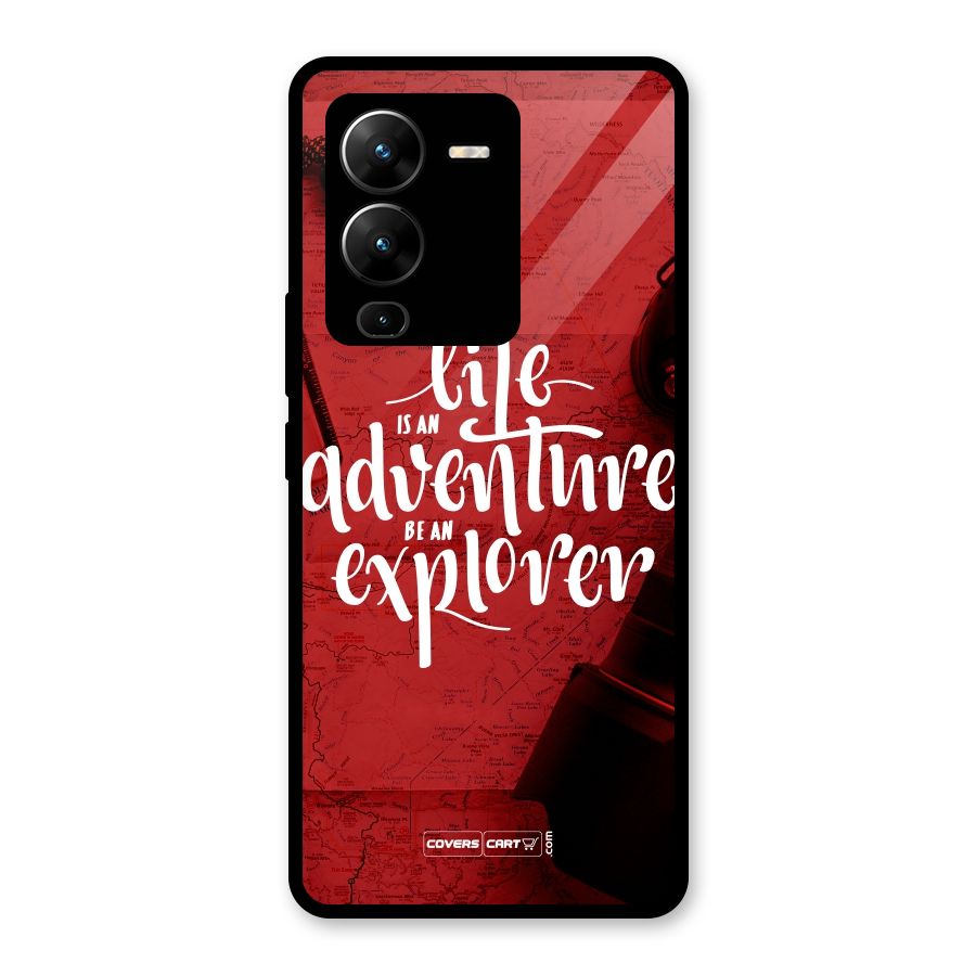 Life Adventure Explorer Glass Back Case for Vivo V25 Pro