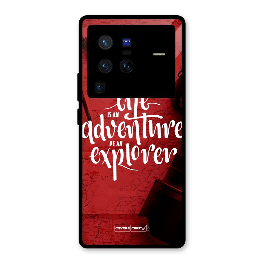 Life Adventure Explorer Glass Back Case for Vivo X80 Pro