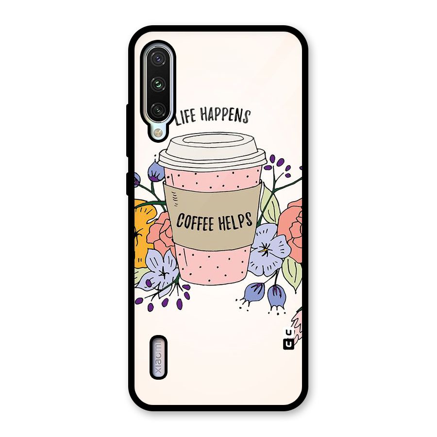 Life Happens Glass Back Case for Mi A3