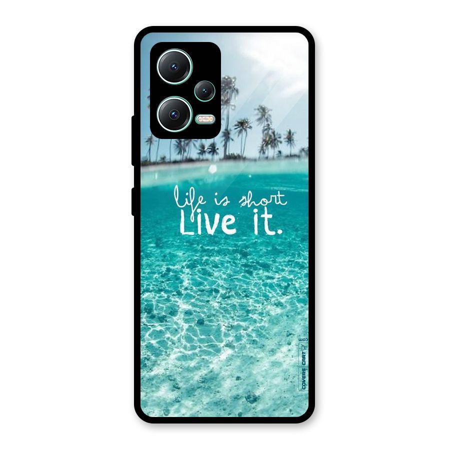 Life Is Short Glass Back Case for Redmi Note 12 5G