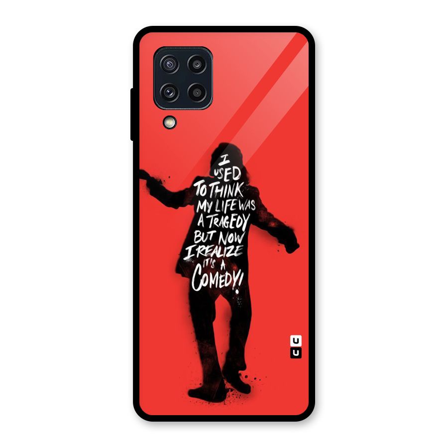 Life Tragedy Comedy Glass Back Case for Galaxy M32