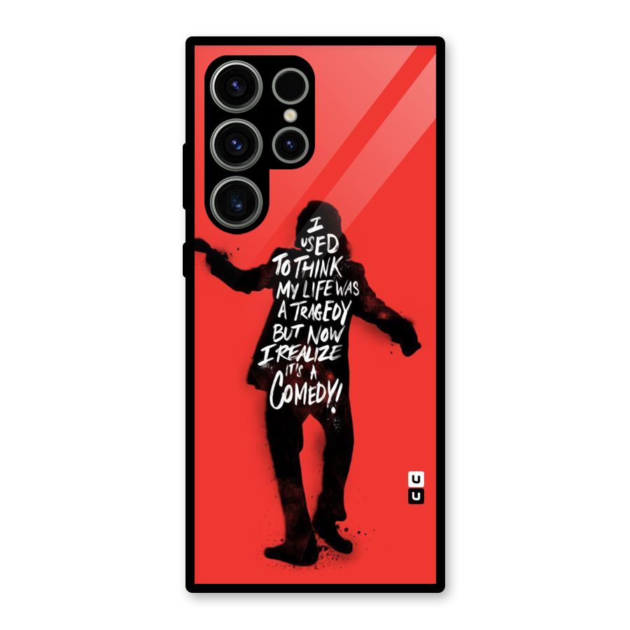 Life Tragedy Comedy Glass Back Case for Galaxy S23 Ultra