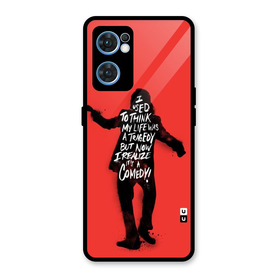 Life Tragedy Comedy Glass Back Case for Oppo Reno7 5G