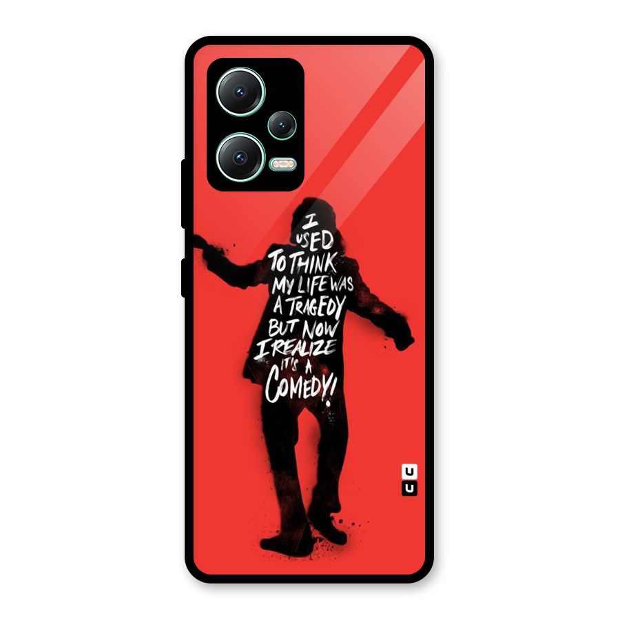 Life Tragedy Comedy Glass Back Case for Redmi Note 12 5G