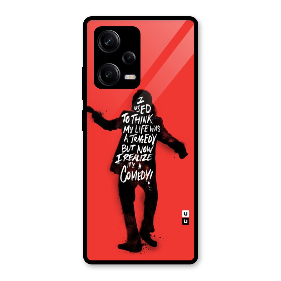 Life Tragedy Comedy Glass Back Case for Redmi Note 12 Pro