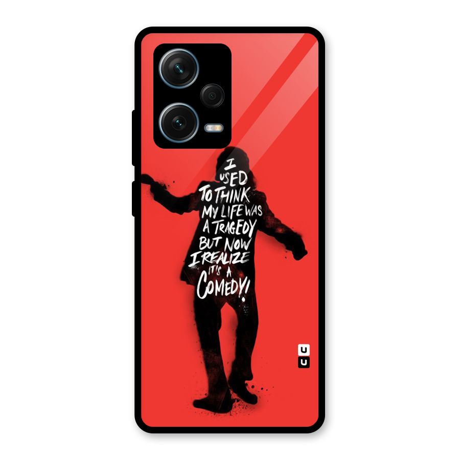 Life Tragedy Comedy Glass Back Case for Redmi Note 12 Pro Plus 5G