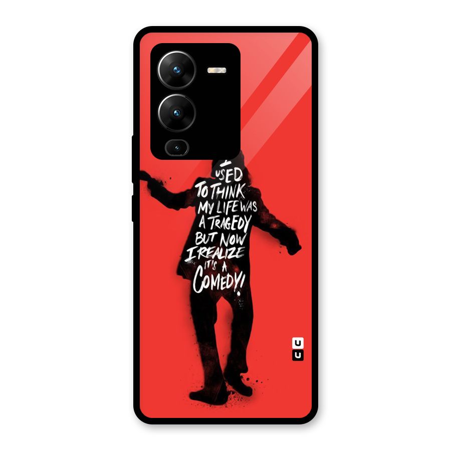 Life Tragedy Comedy Glass Back Case for Vivo V25 Pro