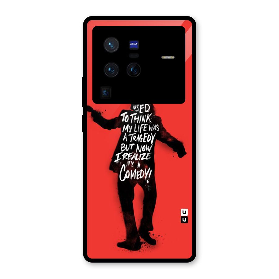Life Tragedy Comedy Glass Back Case for Vivo X80 Pro